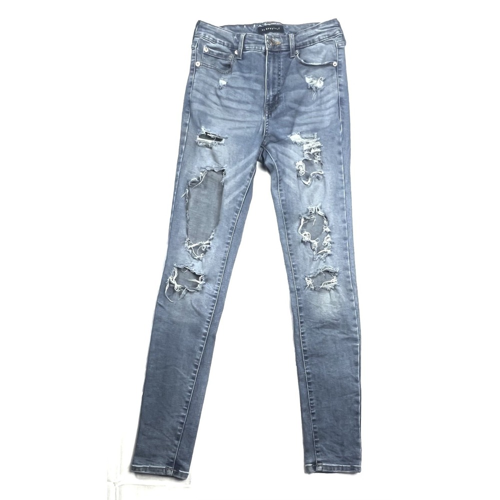 AÉROPOSTALE Super High Rise Jegging Women's Size 8 Distressed Ripped Denim